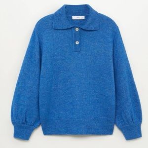 MNG Mango Blue polo sweater size M